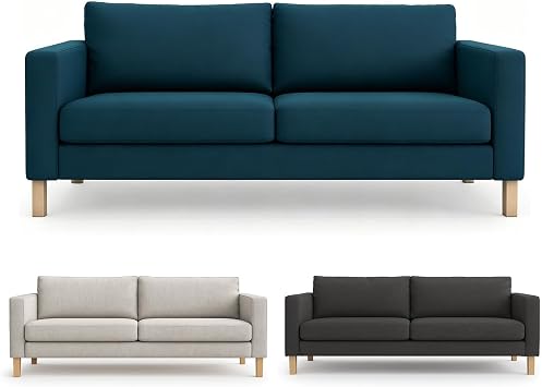 Karlstad Sofa Cover Replacement for IKEA Karlstad Cover,Kalrstad Sofa Cover 3 Seat, Karlstad Couch Cover Only!(Daily Blue)
