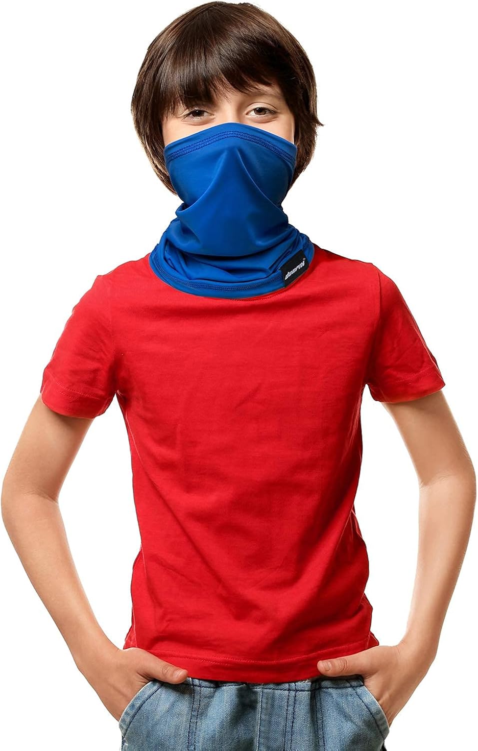 Doerix Kids Face Mask Reusable, Cloth Kid Neck Gaiter Washable Bandana Face Mask, Sun Dust Protection Balaclava Face Cover Scarf Shield for Fishing Runing Hunting Cycling (Solid-Blue-U) : Clothing, Shoes & Jewelry
