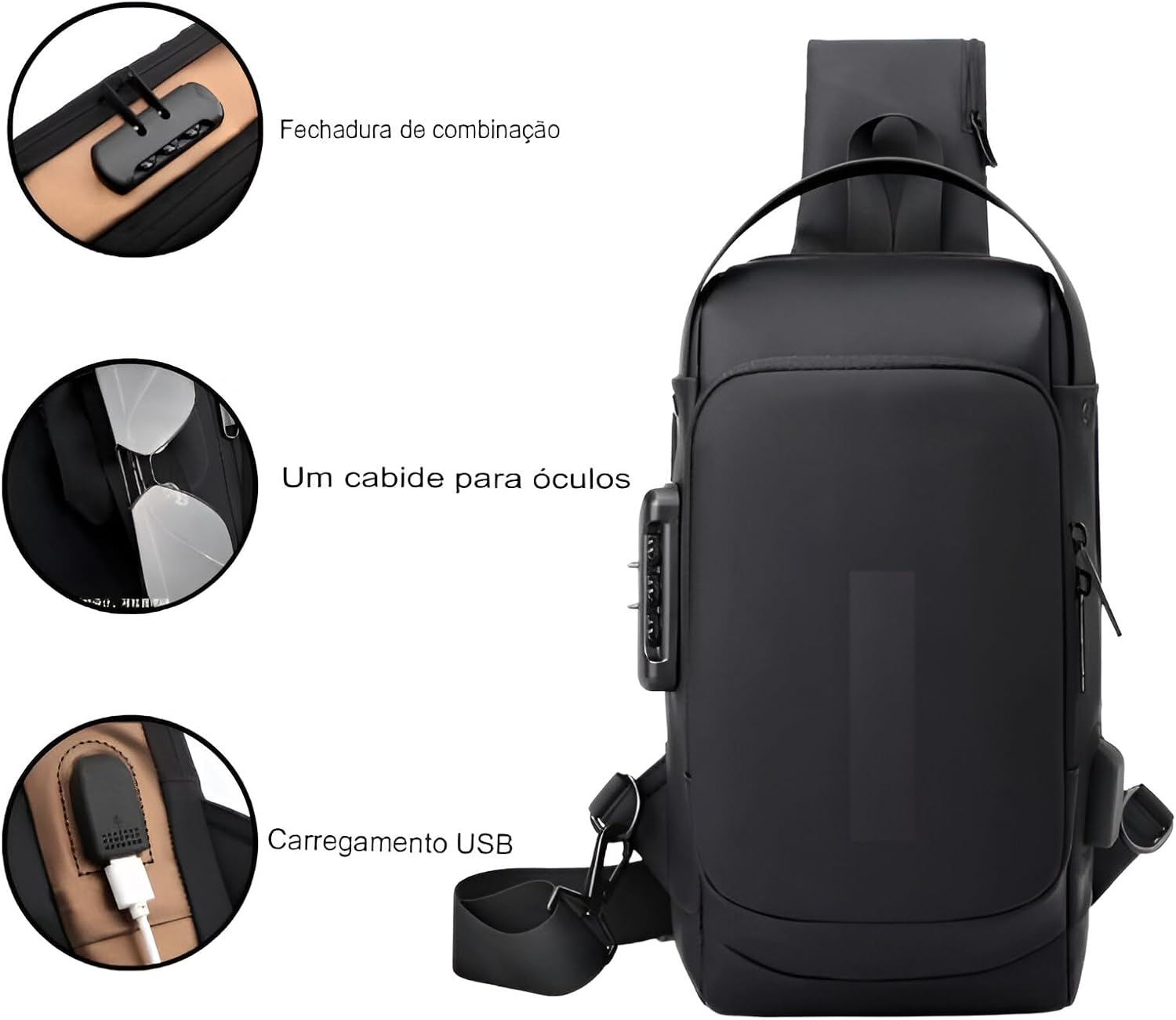 Mochila Premium Antifurto Com Senha, USB, Resistente À Água, VARENZIA Mochila Premium Antifurto Com Senha, USB, Resistente À Água, VARENZIA