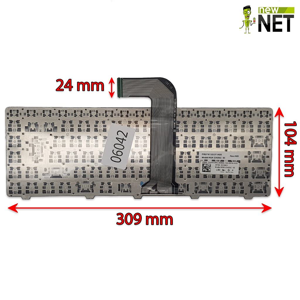 Tastiera Notebook Per Dell Inspiron 14 3421/5421 Con Adesivi Layout Italiano - Ricambio Compatibile, Nera - 6