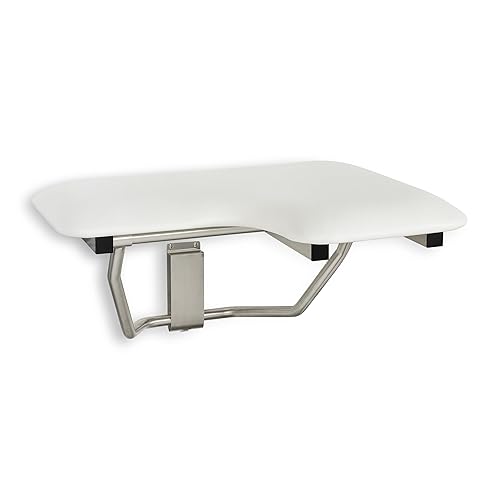 Seachrome Lift-Assist Shower Seat, L-Shaped Left-Hand, ADA, Wall Mount, Padded