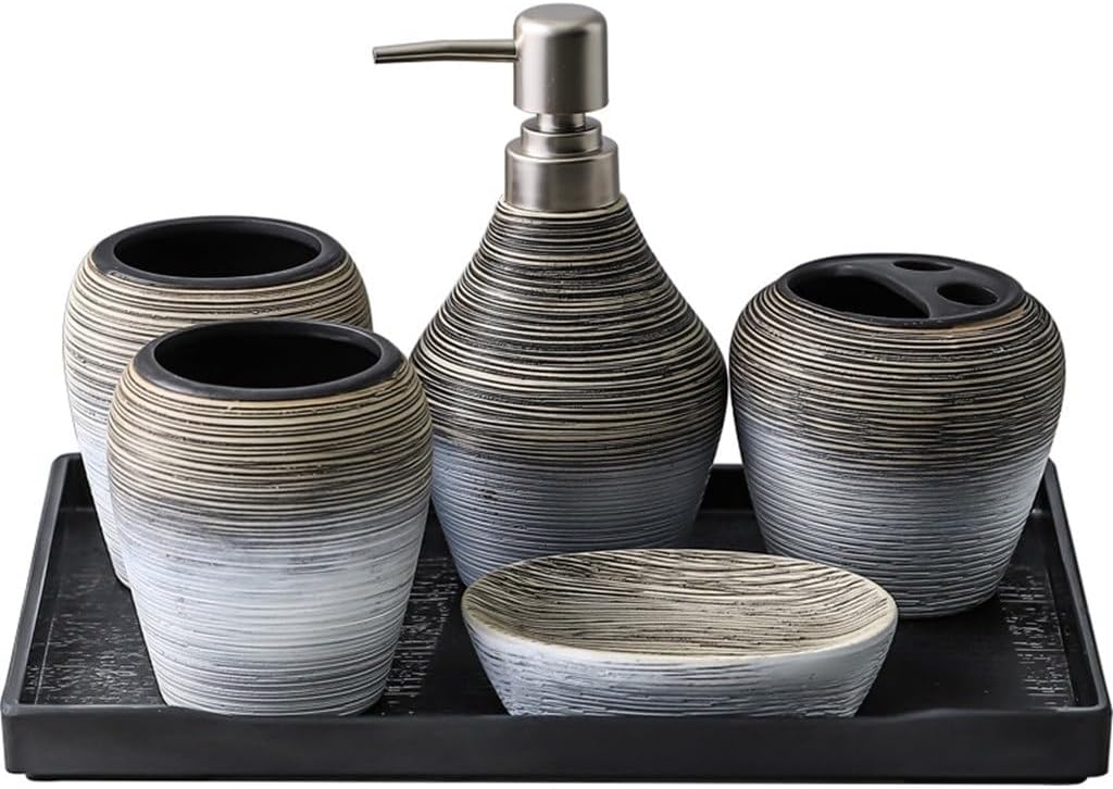 Vintage Brushed Bathroom Toiletries Suite Toilet Handmade Ceramic Decoration Household