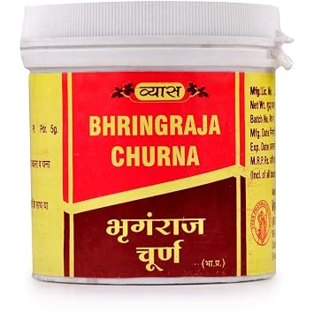 Vyas Bhringaraj Churna, 100gms, Helpful in Hair Fall, Dull Hair, Grey Hair and Baldness Prevention. Pack of 4 400gms