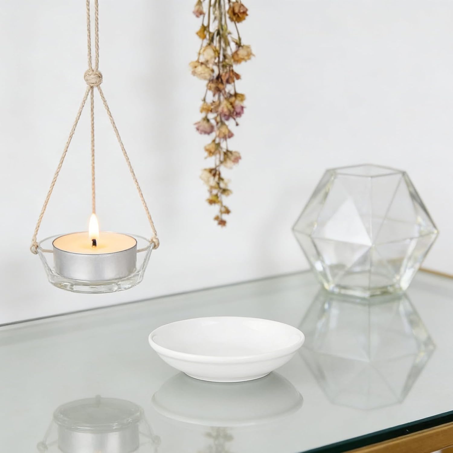6pcs Ceramic Wax Warmer Replacement Dish White Round Bowl Tray