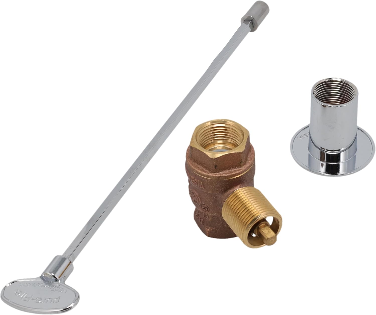 Supplying Demand BVL-3SKCP-12 Fireplace Fire Pit | 3/4" IPS Straight Log Lighter Ball Valve with Chrome Plated Cover and 12" Key