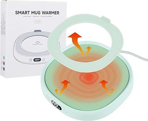 Calentador de tazas para escritorio, calentador de café inteligente, apagado automático, calentador de velas eléctrico con 3 ajustes de temperatura,