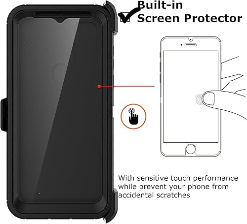 Miniatura 4 de Takfox Moto G Pure - Funda para Motorola G Power 2022 con clip para cinturón con protector de pantalla integrado, soporte protector resistente,