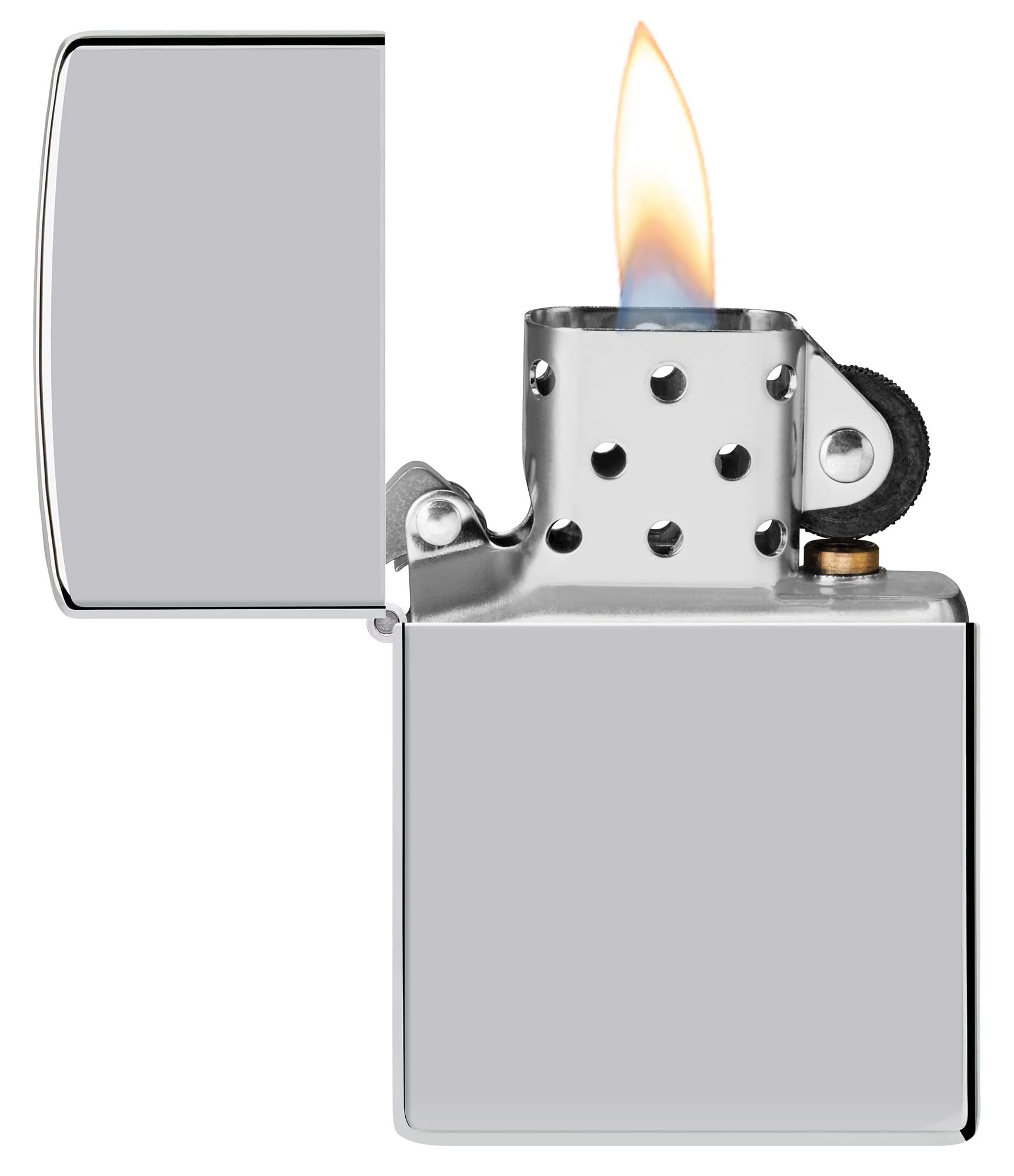 Zippo Encendedor a Prueba de Viento - Diseño de Llama - Cromo Pulido Alto - Recargable - Reutilizable - Diseño a Prueba de Viento - Caja de Regalo Hecho en EEUU - Exclusivo en Amazon - 3