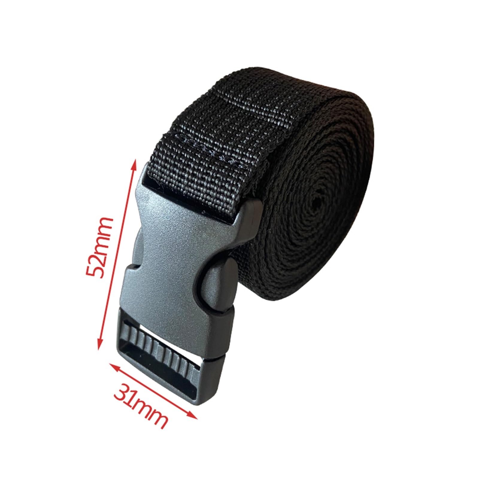 Zurrgurt, Robuster schwarzer Nylon-Spanngurt – 1/1,5/2 m Gepäck-Spanngurt mit Klemmschnalle for Reisen und Camping im Freien(5pcs 1mX2.5cm)