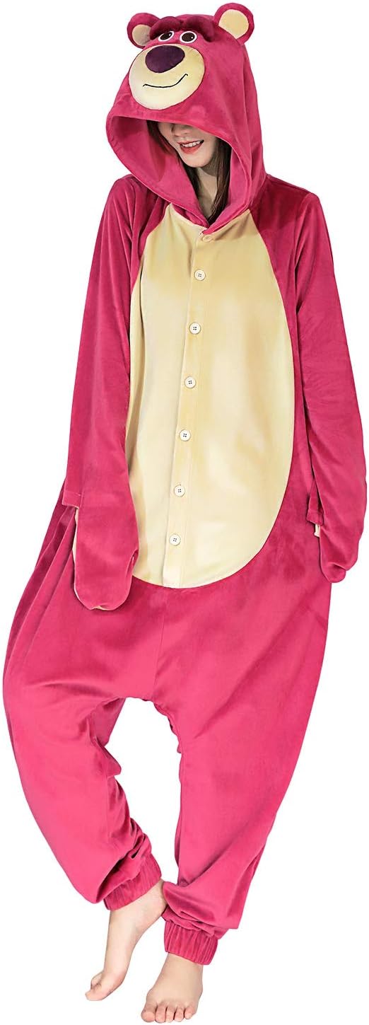 Women Plush Bear Pajamas Adult Cosplay Costume Sleepwear Animal Jumpsuit - Image 2