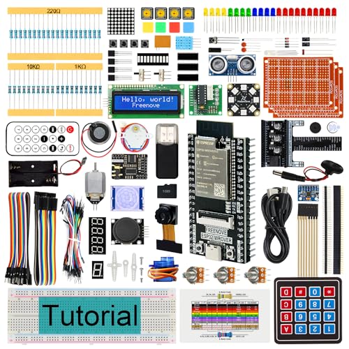 Freenove Ultimate Starter Kit for ESP32-WROVER (Included) (Compatible with Arduino IDE), Onboard Camera Wireless, Python C, 8