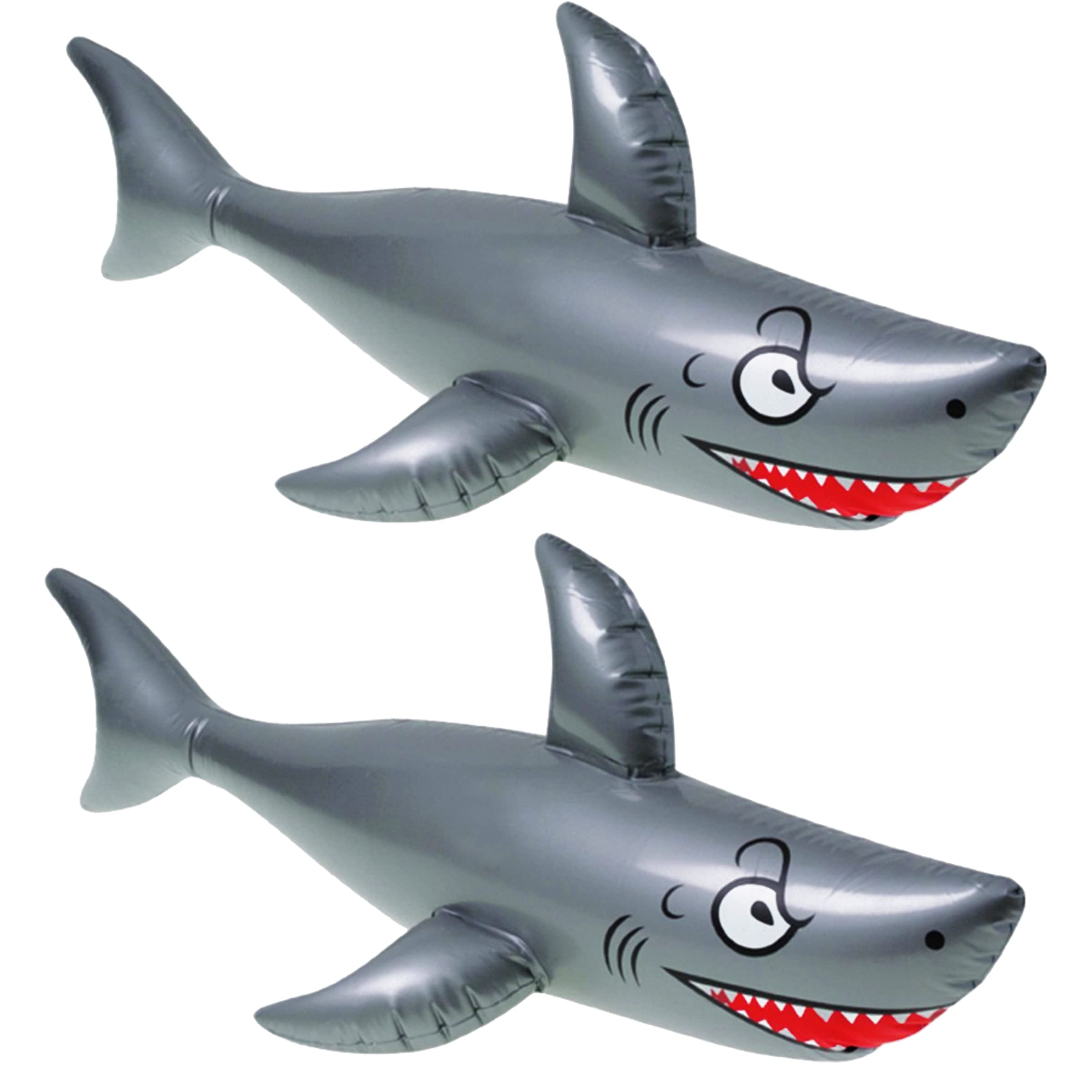 2 Inflatable Shark Float Pool Toy 40 Inch - Shark Birthday Decorations Baby Shark Party Supplies for Kids, Ocean Life Under the Sea Theme, Swimming Pool Floaties Inflatable Toys, Marine Life
