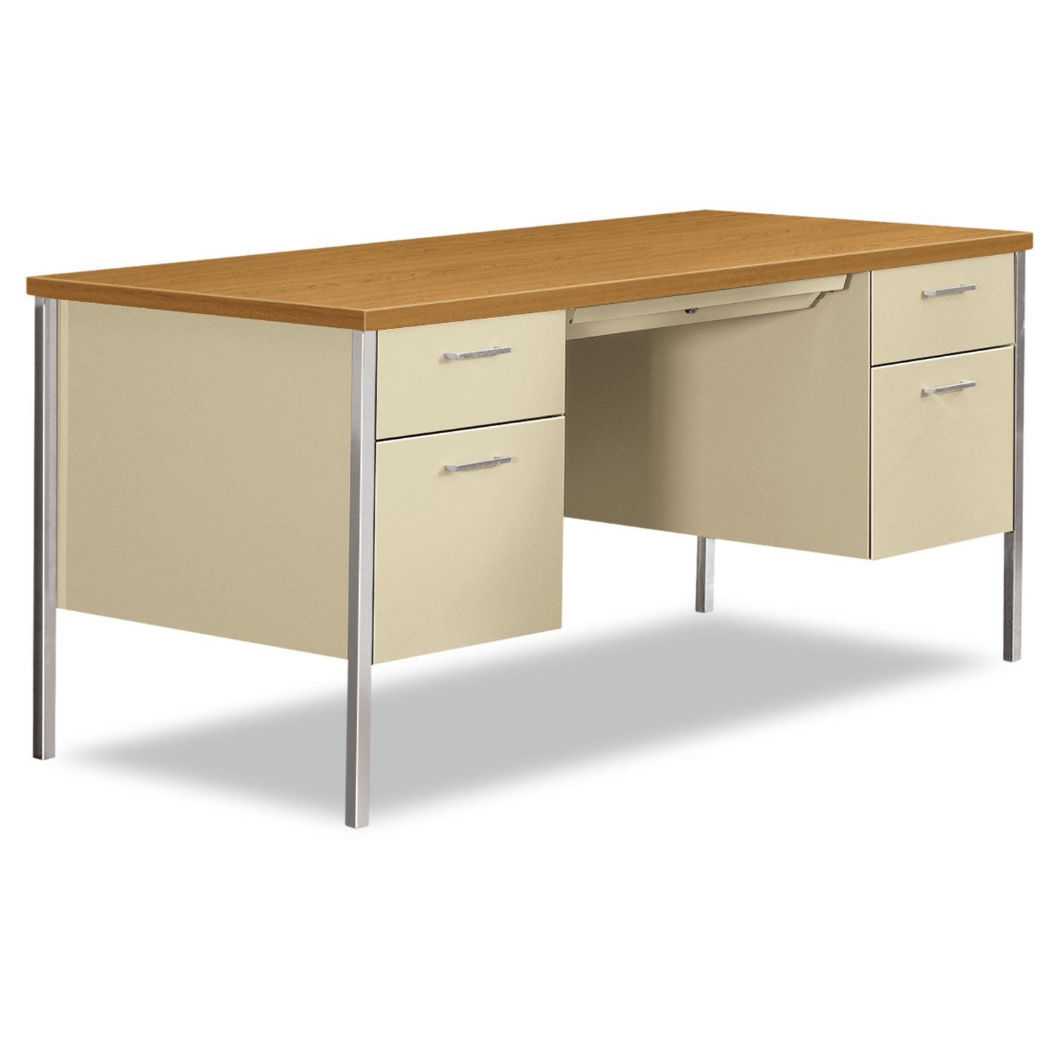HON 34962CL 34000 Series Double Pedestal Desk, 60w x 30d x 29 1/2h, Harvest/Putty