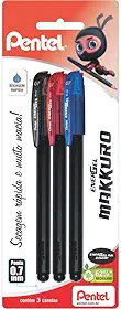 Pentel Caneta Gel Energel Makuro 0.7mm Kit 3 Cores SM/BL417-ABC