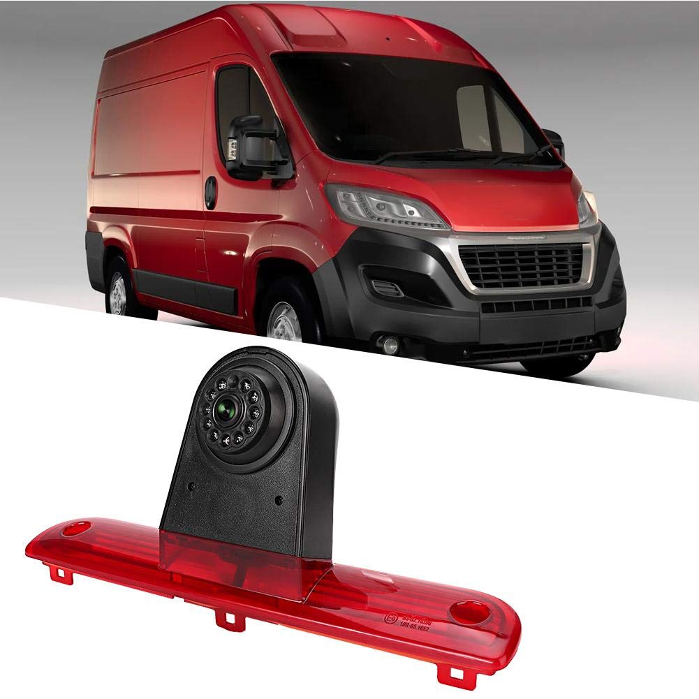Qiilu Moniteur de caméra de recul pour Feux de freinage 1/3 PC4089 avec PAL/NSTC adapté pour Ducato 3 générations 06-18 L9b167