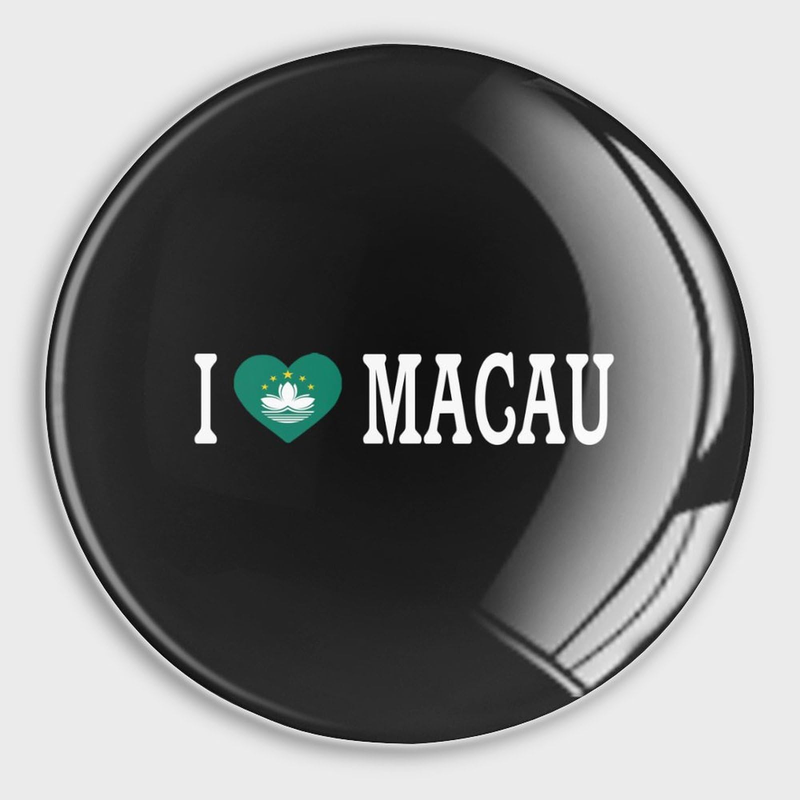 Luijorgy Macau I Love Flag Country Refrigerator Magnets Glass Small Round Fridge Magnets, Multi-Use Premium Magnets For Fridge, Locker, Whiteboard, Billboard, Kitchen, Office, School Travel Souvenir