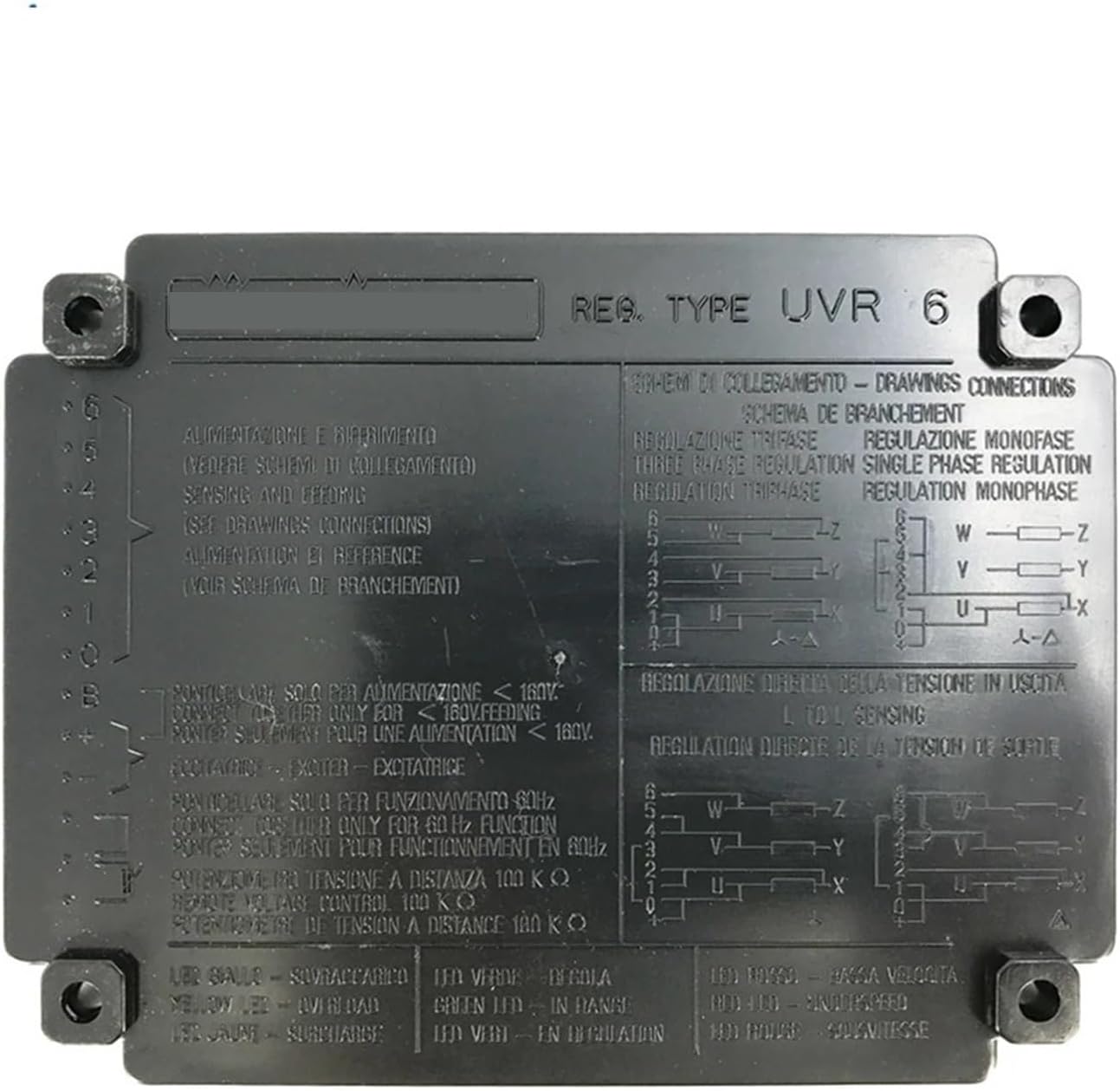 1pc UVR6 Automatic Voltage Regulator Automatic Voltage Regulator Powerly Generator Stabilizer Alternator Single Three Phase Adjuster