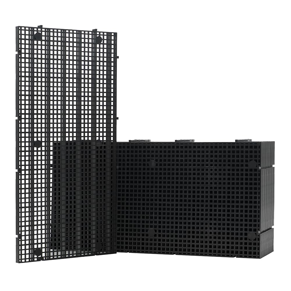 LINLAN 12 Pieces 5.9x11.8in (15X30cm) High-Density Aquarium Grid Plastic, Fish Tank Divider, Egg Crate for DIY Filtration and Bottom Protection in Aquascaping