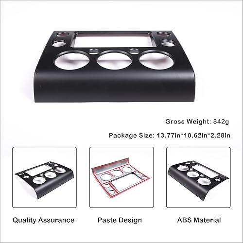 Miniatura 7 de Cubierta de panel de navegación de consola central, compatible con Toyot FJ Cruiser 2007-2021, consola central, navegación multimedia, panel GPS,