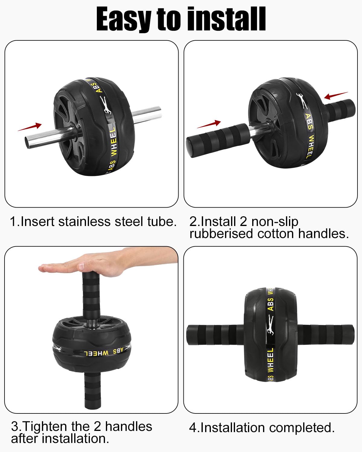 Set per addominali,6 in 1 con fascia per fitness, flessioni,tappetino per ginocchia, Corda per Saltare,Pinza Mano,ideale per uomini e donne per allenarsi a casa