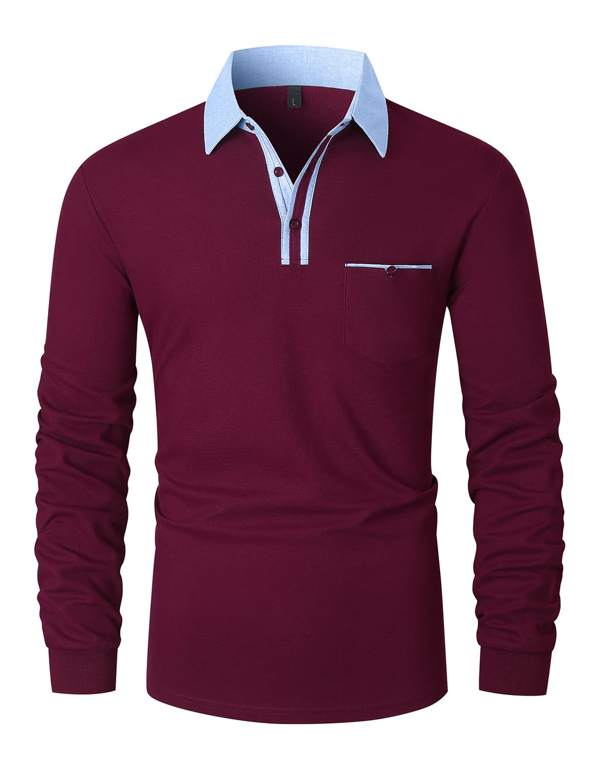 LIUPMWE Maniche Lunga Polo Uomo Pure Cotone Classic Basic Comfort Fashion Sport Top