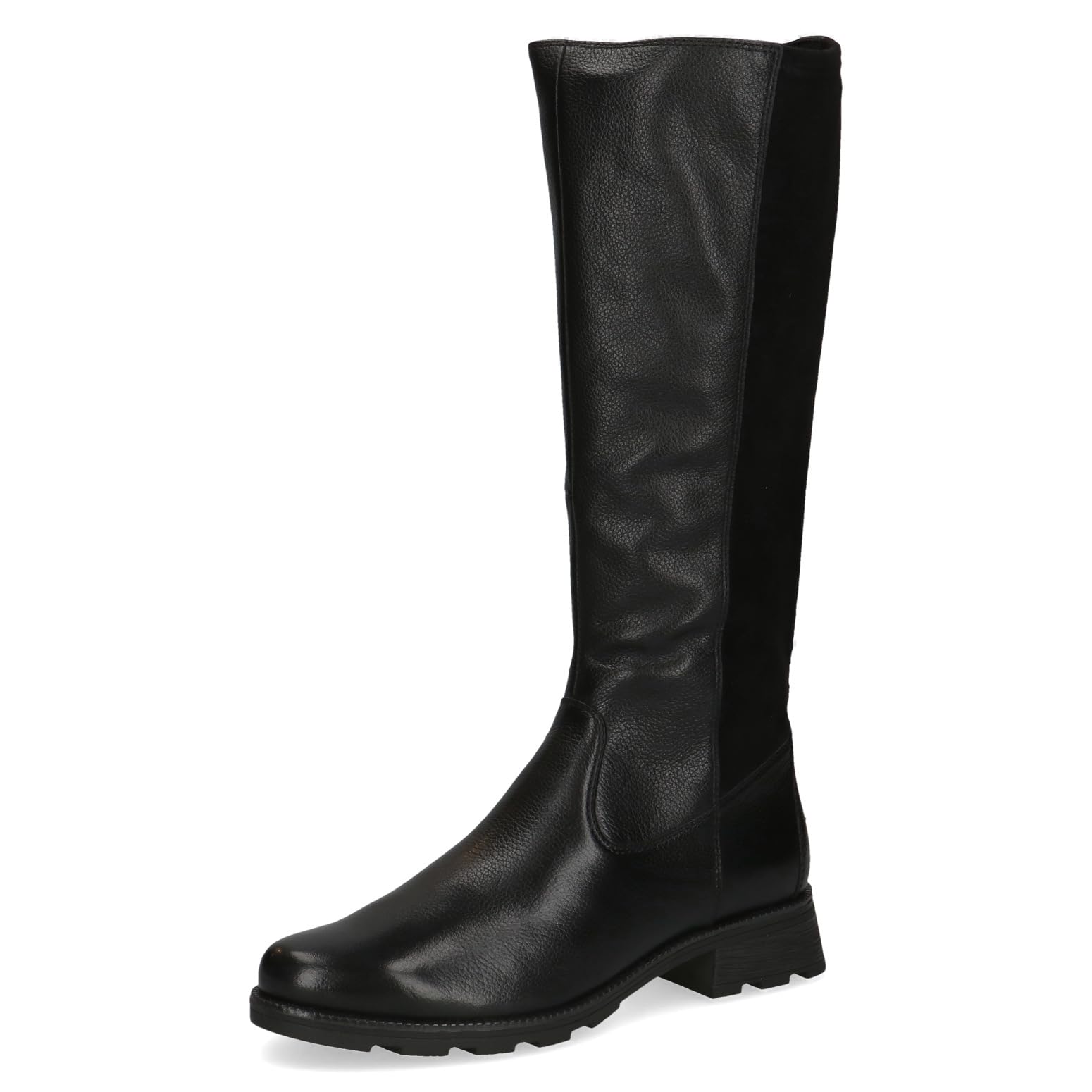 CAPRICE Women's high boots without heel Airmotion made of leather knee-high Width G, Black (Black Comb), 5.5 UK