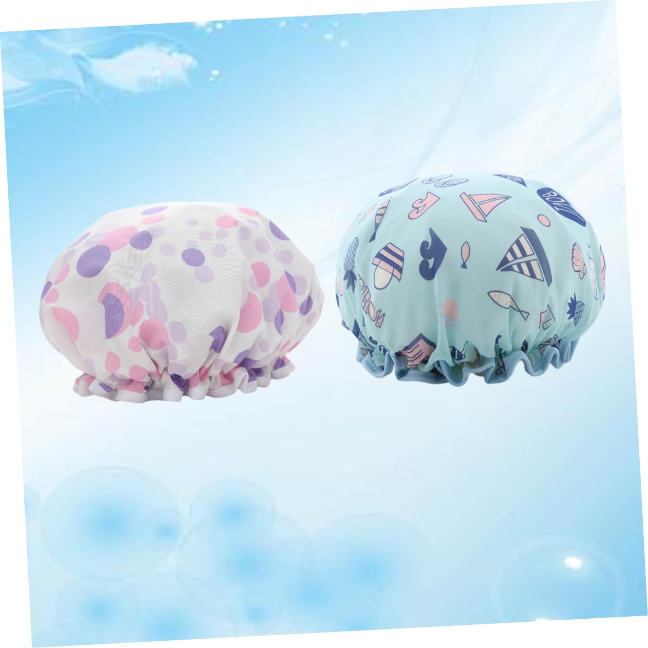 FRCOLOR 6piezas Gorro De Para Mujer Gorro De Baño De Eva Diseño Impreso Doble Para Protección Efectiva y Piscina