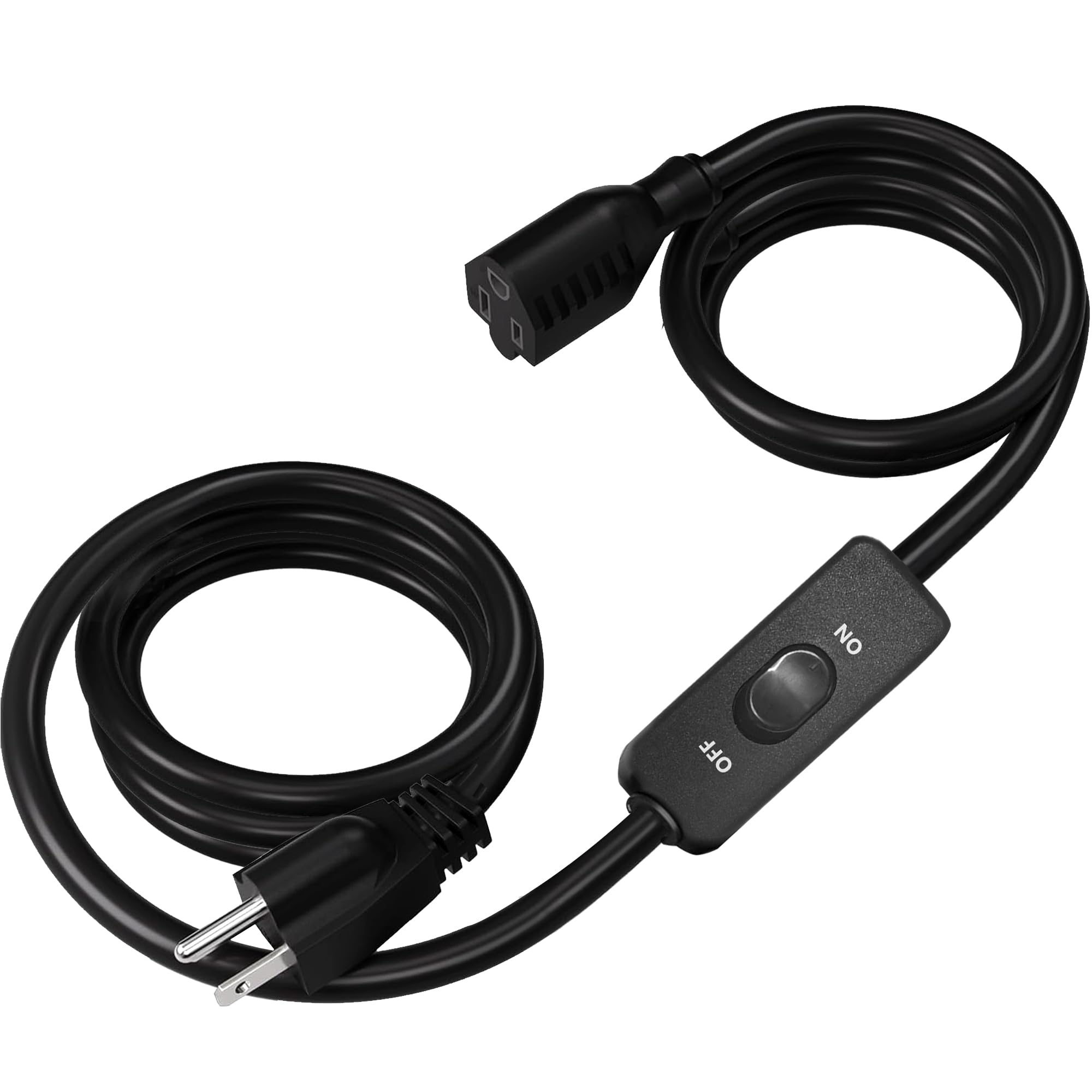 Black Extension Cord with Switch On/Off,13.1 FT Indoor Power Cord, 3 Prong Grounded Plug, Insulated & Flame Retardant 125V 375W, UL Listed