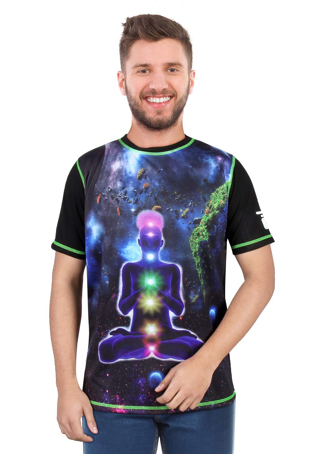 Psychedelic Insane| Limited Edition Multi Color | Digital Printing | UV Glow Space-Meditation-Upgrade | Round Neck | Hippie Style | T-Shirt for Men & Women
