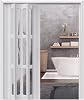 Accordion Folding Door, PVC Sliding Room Divider with Transparent Panels, Adjustable Width 24-80 Inches for Kitchen and Bathroom