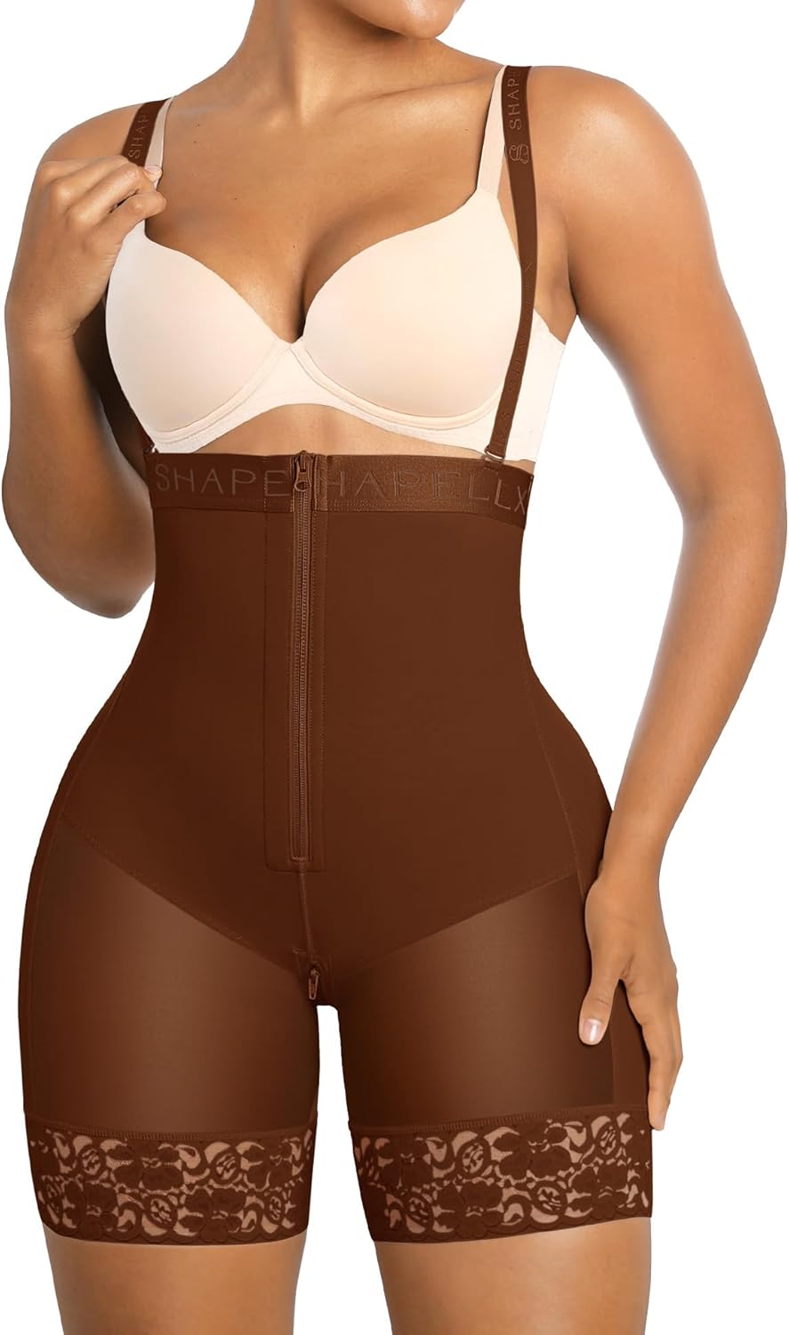 SHAPELLX Shapewear for Women Tummy Control Fajas Colombianas Body Shaper Postpartum Plus Size Butt Lifting Bodysuit