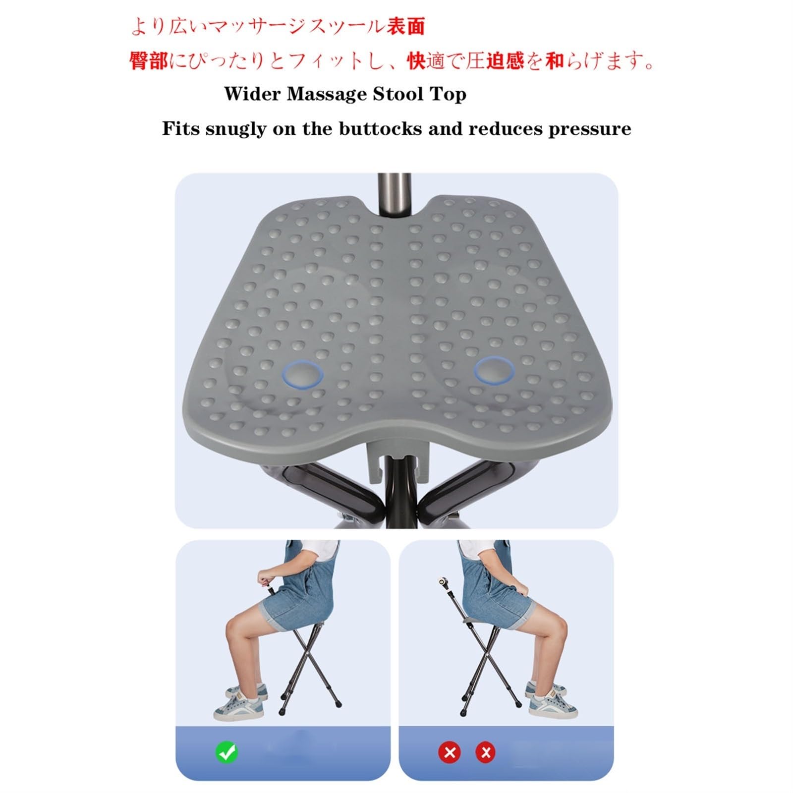 Taburete de bastón Plegable para Mujeres y Hombres, bastón para Caminar, aleación de Aluminio, portátil, liviano, Adecuado para Personas Mayores, bastón para discapacitados