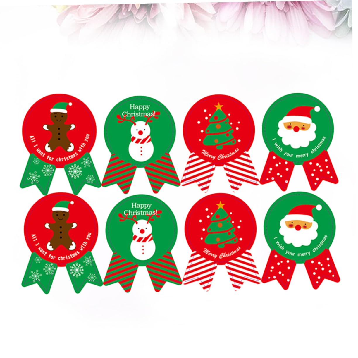SEWACC 960 Piezas calcomanías navideñas de vacaciones pegatinas etiqueta redonda de navidad etiquetas navideñas christmas tree de comida pegatina de sellado para navidad