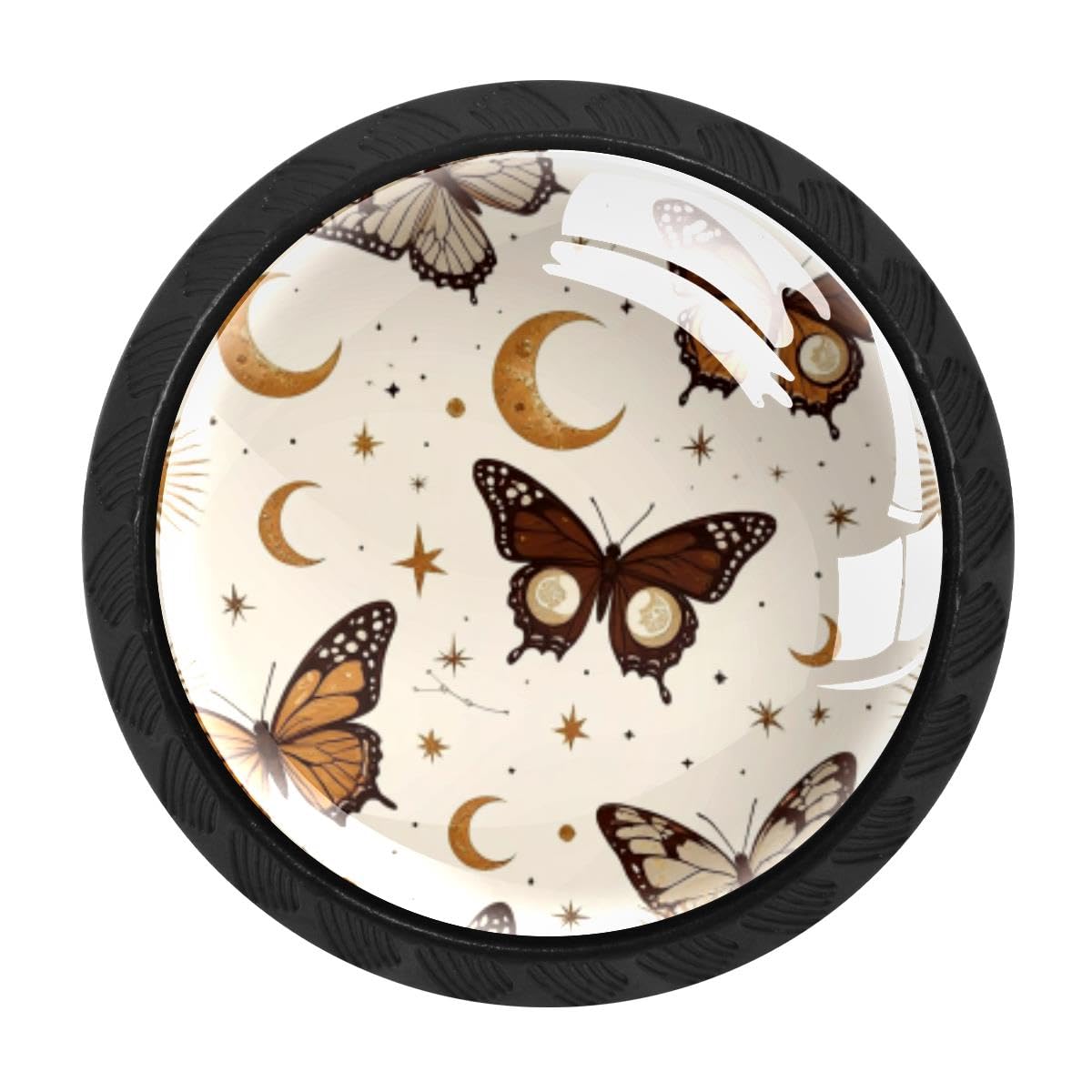 Heoeh Multi 7 4 Pcs Cabinet Knobs, Boho Butterfly Moon Drawer Knobs Dresser Handles