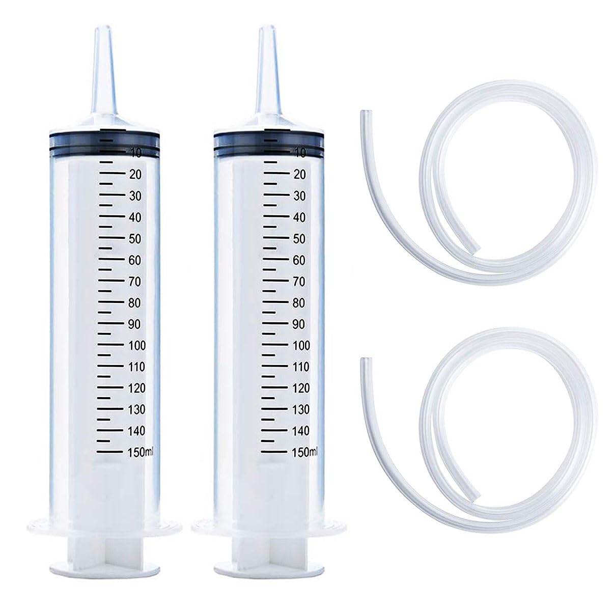 EGEN Plastic Syringe, Individually Sealed with Cap, Measurement, for Scientific Labs, Measuring Liquids, Feeding Pets, Oil or Glue Applicator (150ML)
