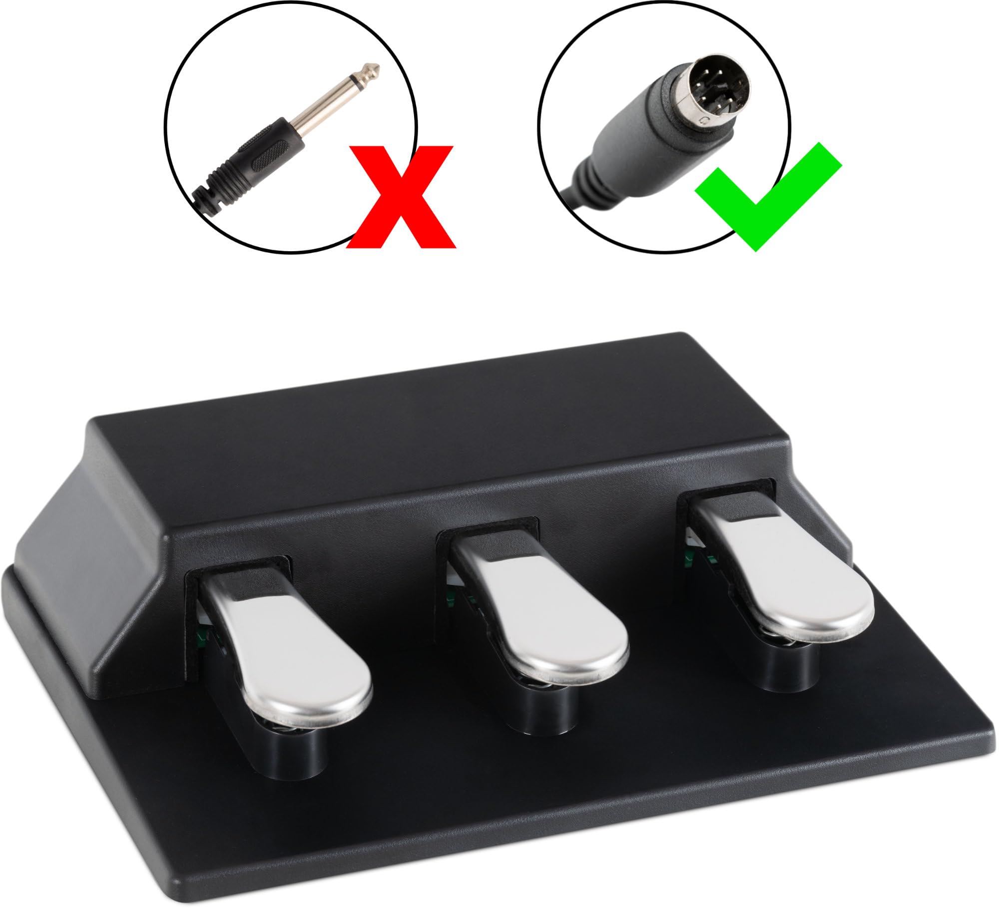 Classic Cantabile LP-Y Dreifach-Pedaleinheit - Transportable Pedaleinheit passend für viele Yamaha Pianos der P- und DGX-Serie - Hochwertige Stahlfedern - Multipin-Stecker - Aus Kunststoff - Schwarz
