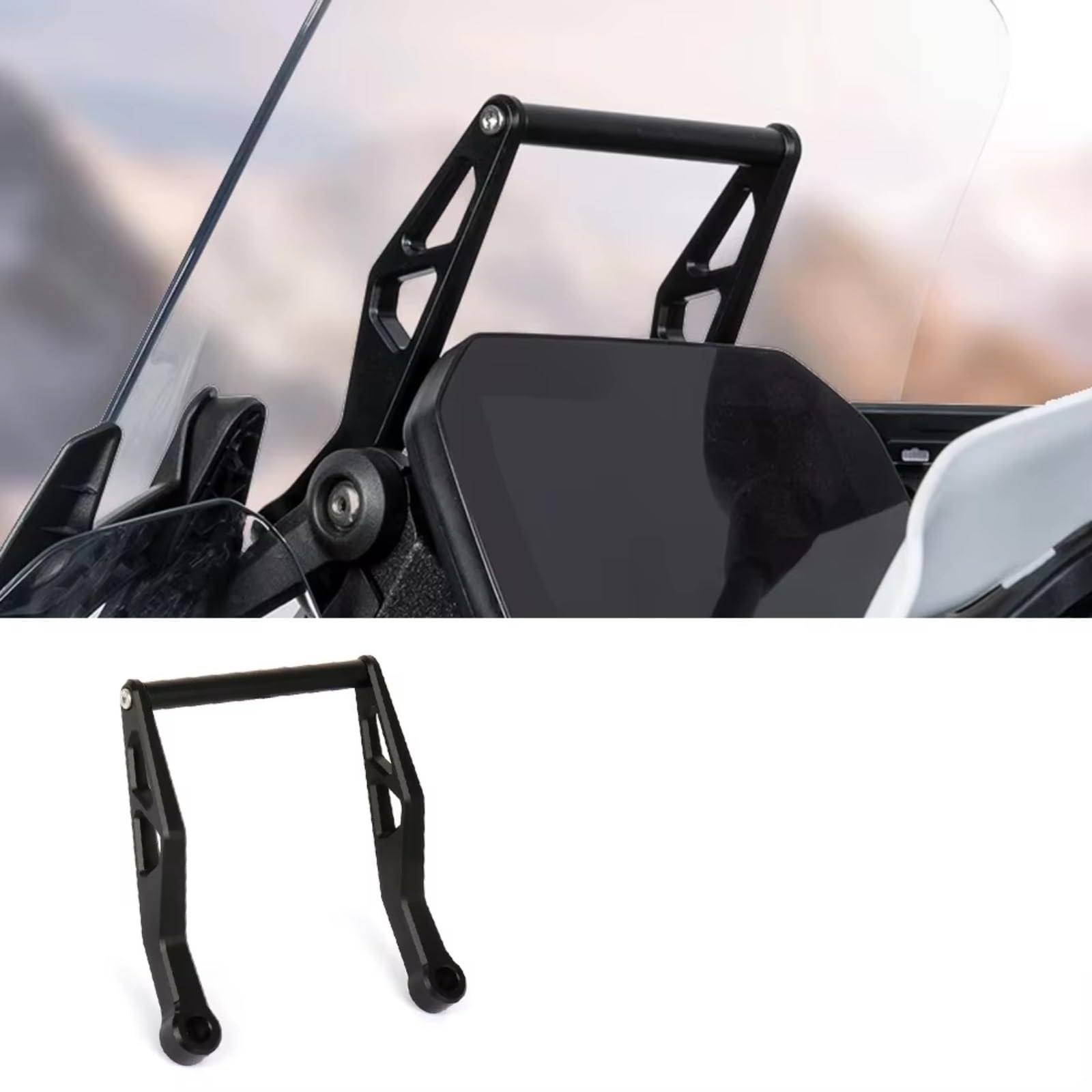 Supporto Per Telefono Moto Per BMW R 1300 GS Per Adventure 2023- Supporto Supporto Di Navigazione CNC Motocicletta Supporto Supporto Telefono Cellulare GPS(Black Set)