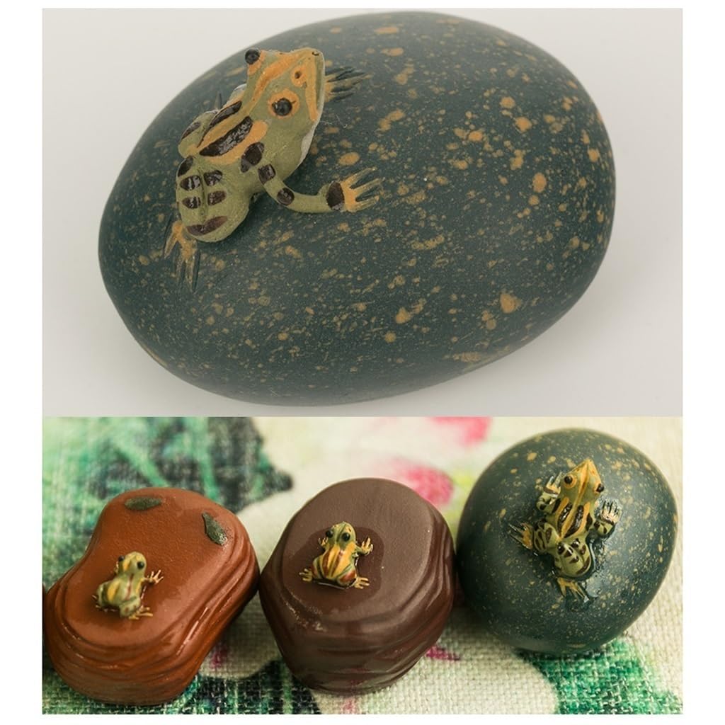 Estatua hecha a mano para mascotas, té de arena morada, pulverización de agua, rana, sapo, estatua de café, té, mascota, piedra creativa, té, decoración del hogar, accesorios de mesa de té para