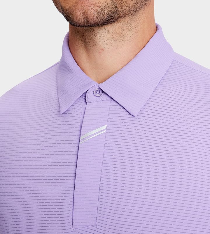 Image of Damipow Premium Golf Shirts for Men Dry Fit Performance Polo Short Sleeve Collared Shirt