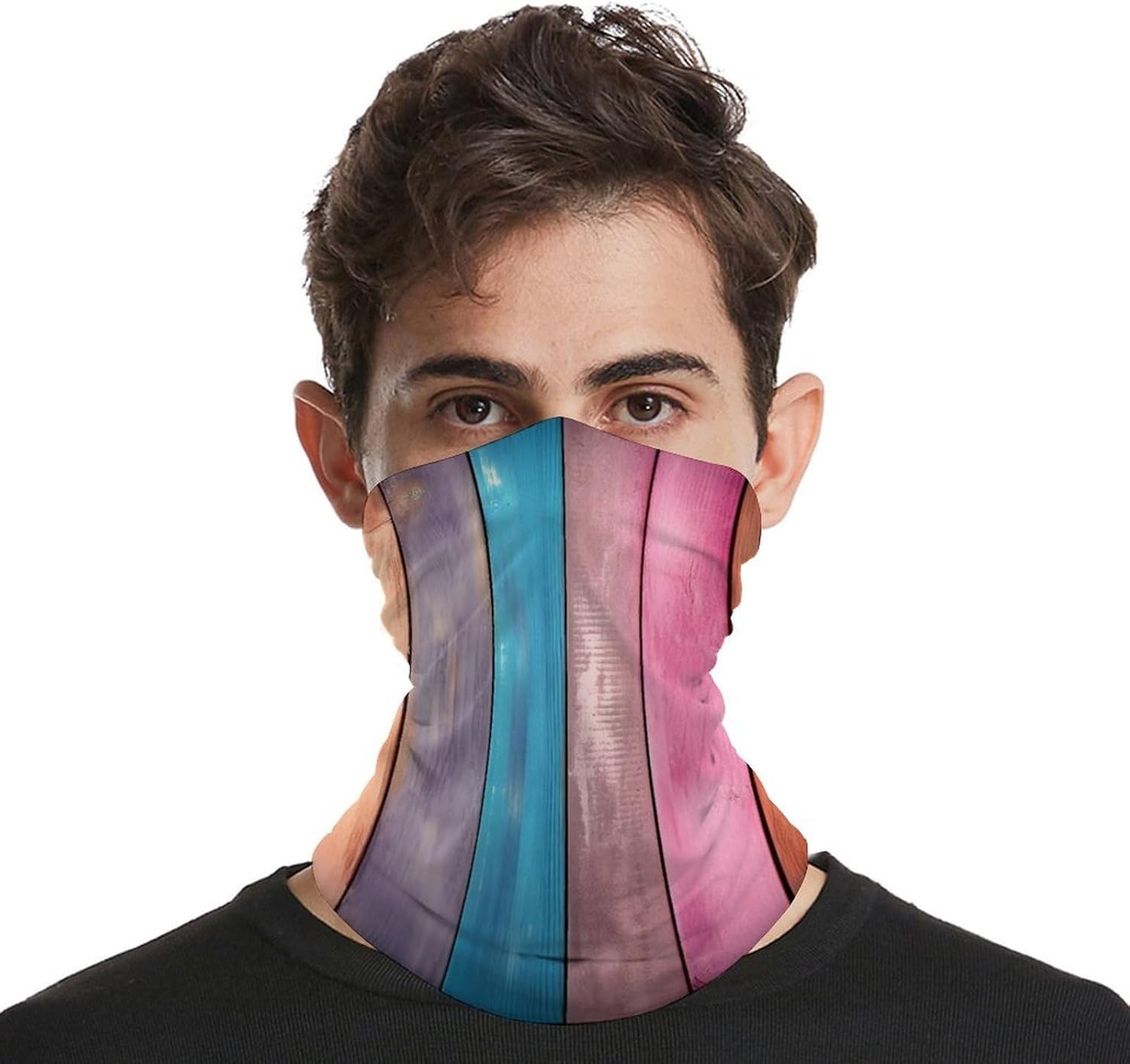 Cooling Breathable Colorful Wooden Neck Gaiter for Men Women image 4