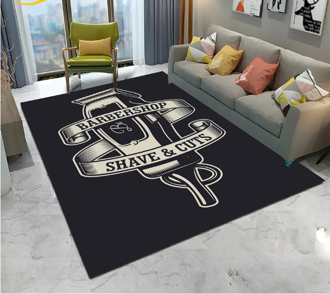 Tapis salon de coiffure crâne vintage paillasson maison chambre déco 60x90cm