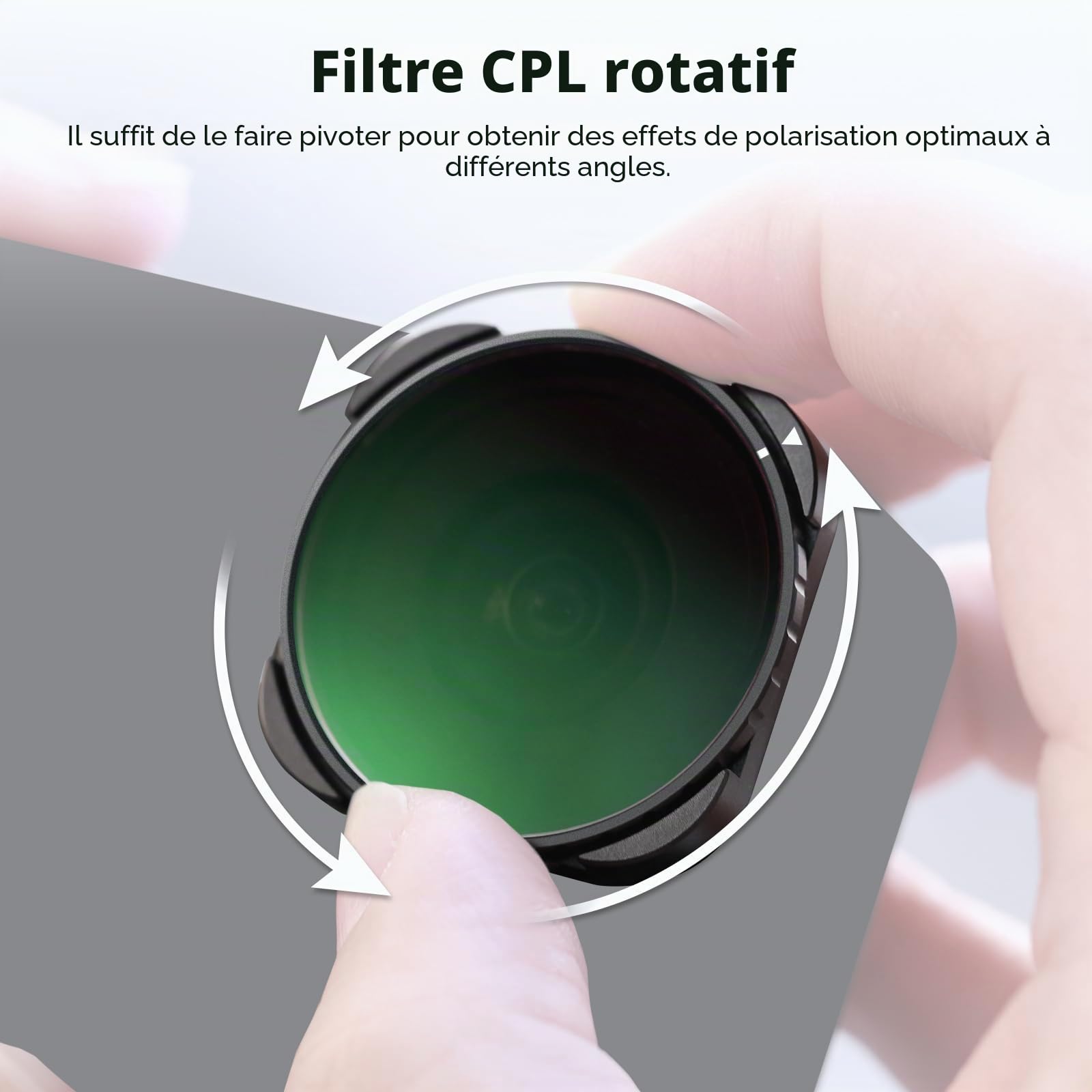 Neewer Filtre CPL Rotatif pour Hero 13, Multicouche, Verre Optique HD, Filtre polarisant Circulaire réglable, Compatible avec GoPro Hero 13 12 11 10 9, FL-GP23