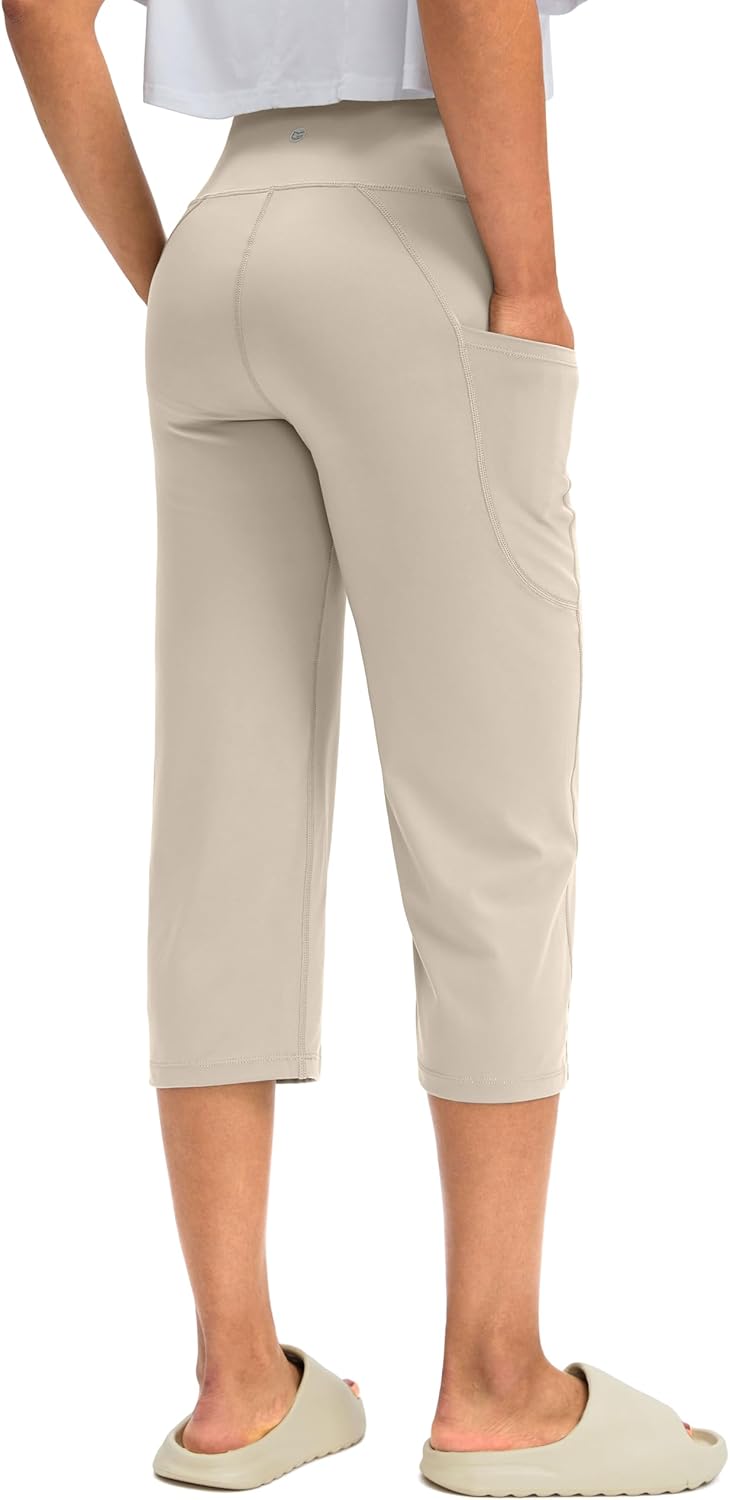 G Gradual Capri Pants for Women High Waist Workout Yoga Pants with Pockets Tummy Control Leggings Crop Straight - Image 4