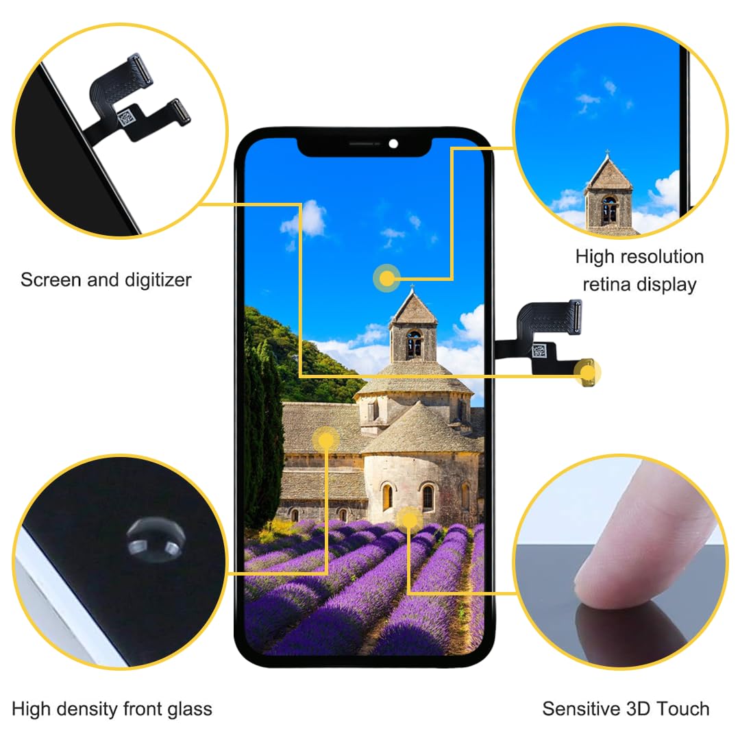 bokman Schermo Display per iPhone X, LCD Touch Screen Digitizer Parti di Ricambio con Strumenti di Riparazione