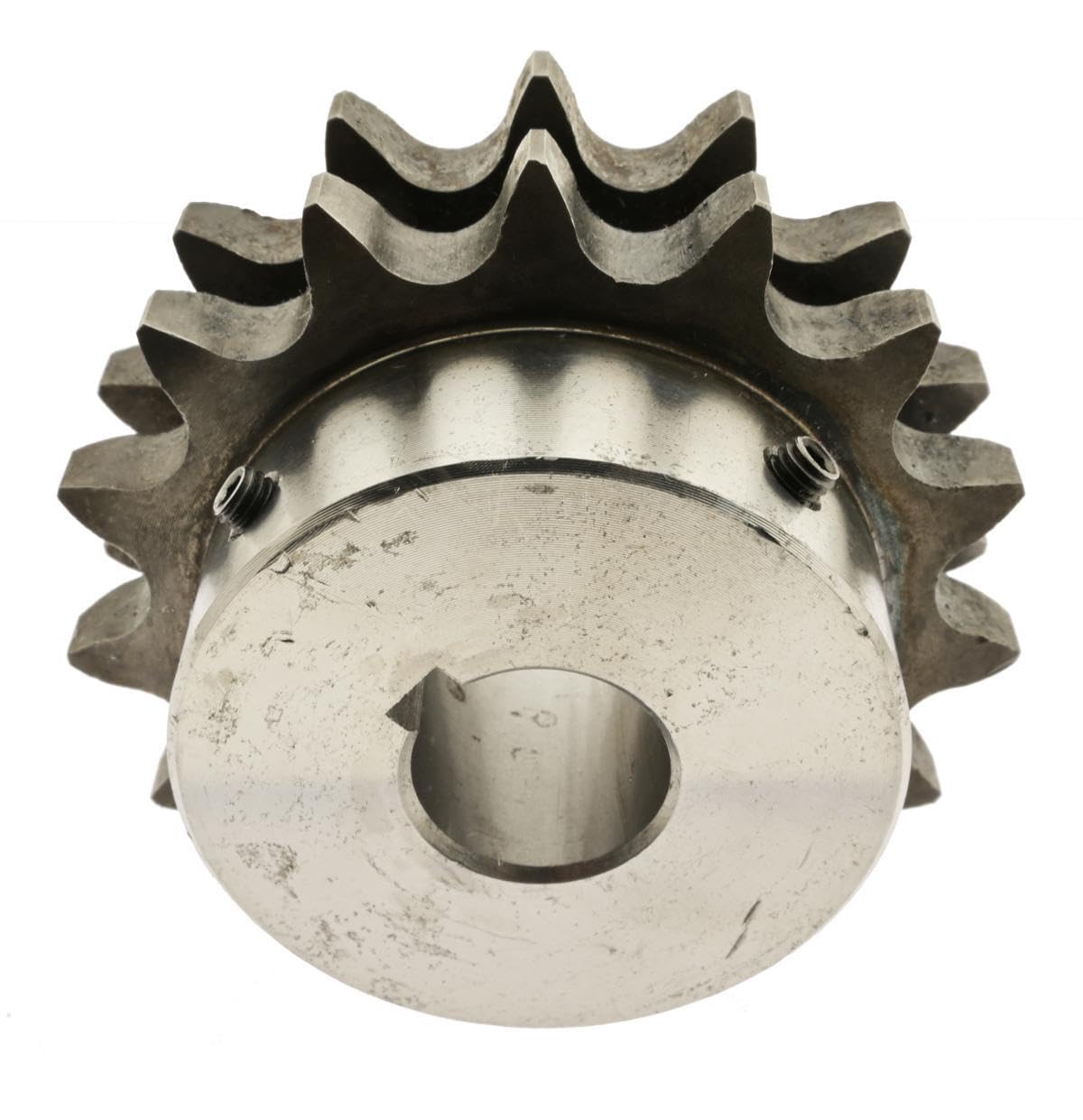Duplex Kettenrad mit einseitger Nabe 06B-2 Zähnezahl 20 Bohrung H7 15mm Nut Gewinde