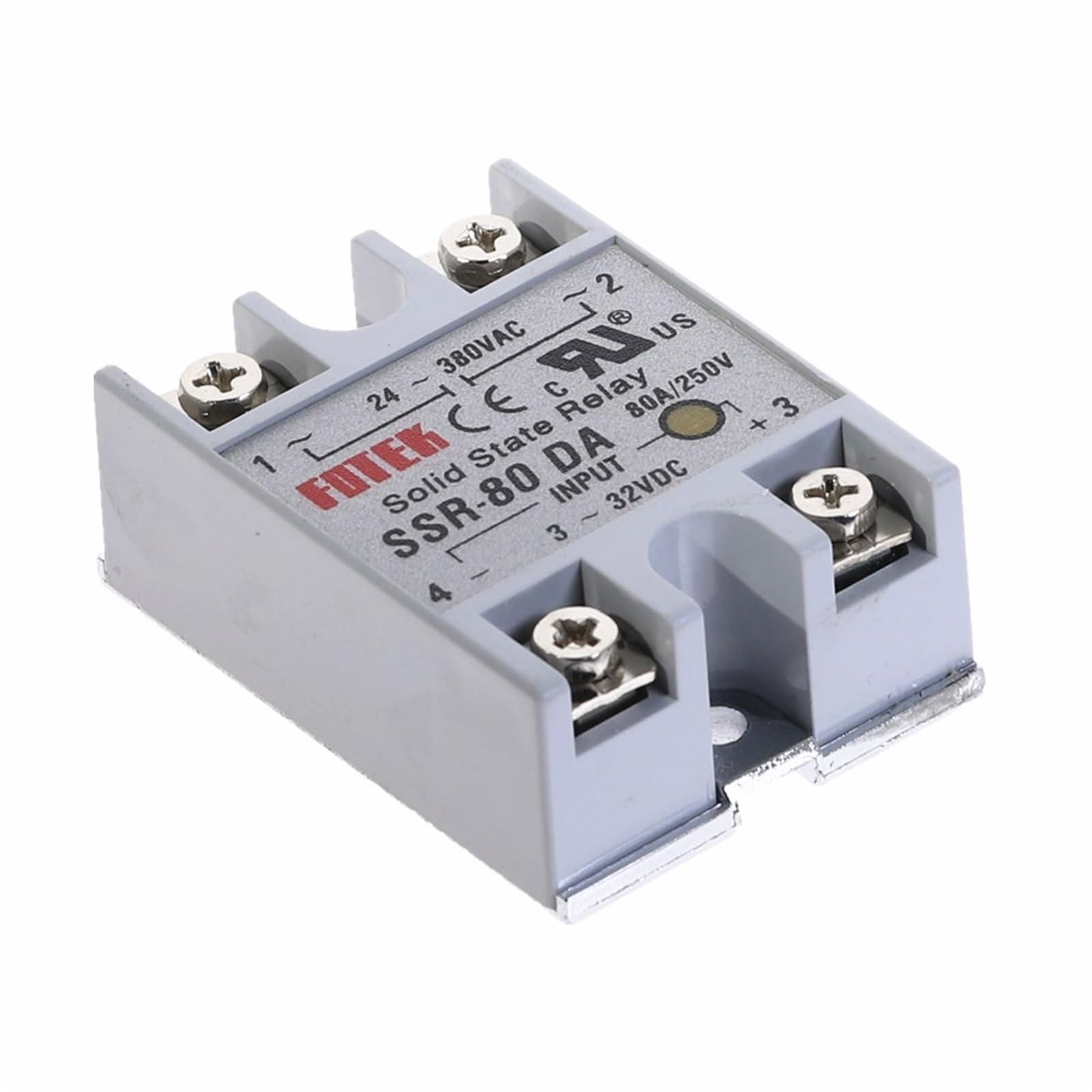 VDOQTLJT 2pcs SSR-80DA 80A Solid State Relay Module 3-32V DC Input 24-380VAC