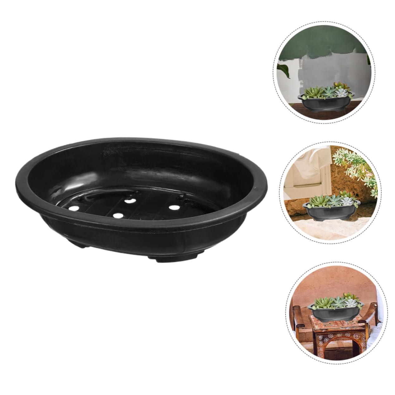 6pièces Jardinière Plastique Pots de Fleurs Ronds Drainants Petits Pots pour Plantes Intérieur Balcon et Jardin
