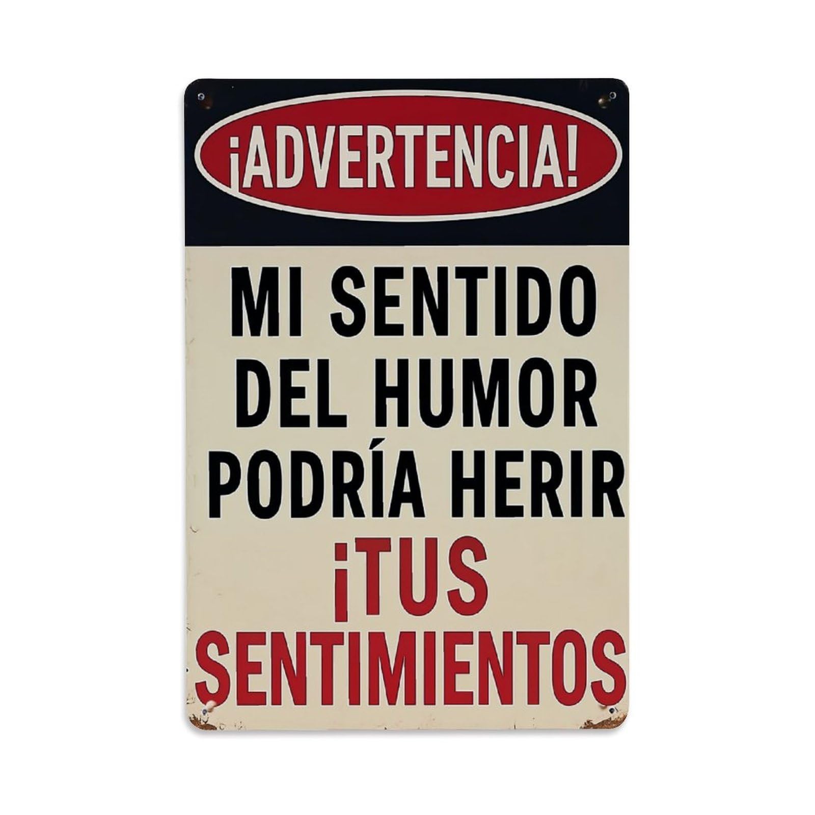 Jdfenggu Vintage Warning Sign Humor Hurts Feelings Retro Metal Tin Sign, Metal Poster For Bar, Home, Man Cave, Kitchen, Laundry Room Art Decor 8X12 Inch