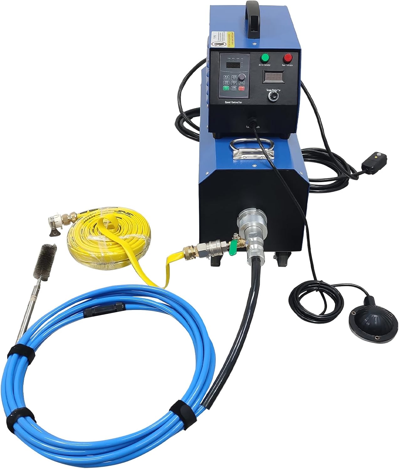 1500W Industrial Boiler Tube Cleaner, 110V/220V Pipeline Cleaning Machine with 26ft Flexible Shaft & Brush Kit, for 12-36mm/0.47-1.42in Heat Exchanger Evaporator Duct Descaling