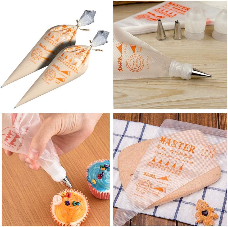 BAKING SET Icing Piping Bags for Cake Decoration Transparent 50 Pieces (Large) 3